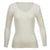 Thermo Fleece® – Long Sleeve Lace V Neck – 100% Merino Wool – White