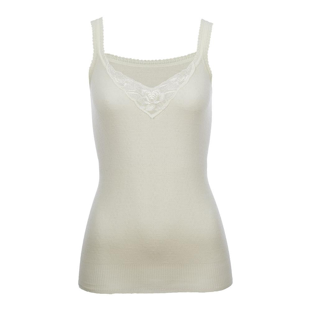 Thermo Fleece® – Strap Vest – 100% Merino Wool – White