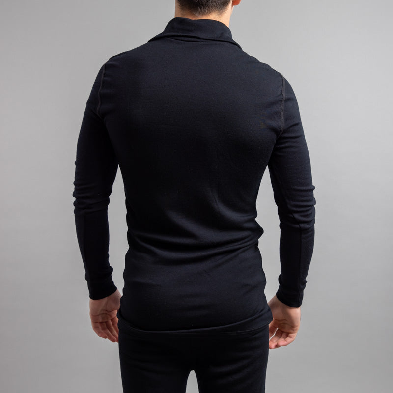 Merino Skins – Unisex Long Sleeve Half Zip Front