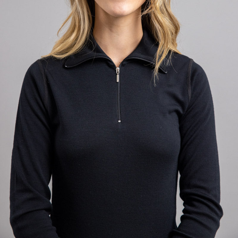 Merino Skins – Unisex Long Sleeve Half Zip Front